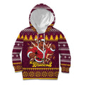 Jingle Broncos Jump Personalized Kid Hoodie Christmas Rugby League Spirit - Aussie Hoodie