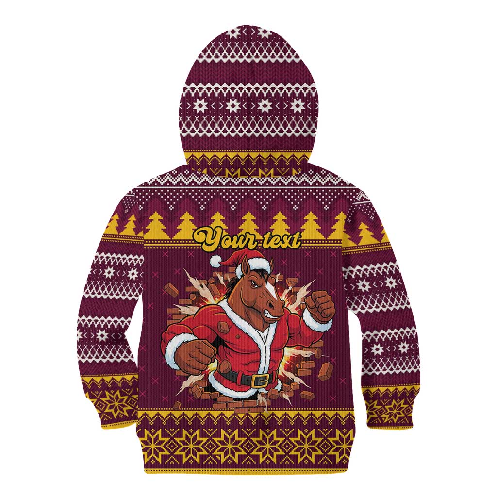 Jingle Broncos Jump Personalized Kid Hoodie Christmas Rugby League Spirit - Aussie Hoodie