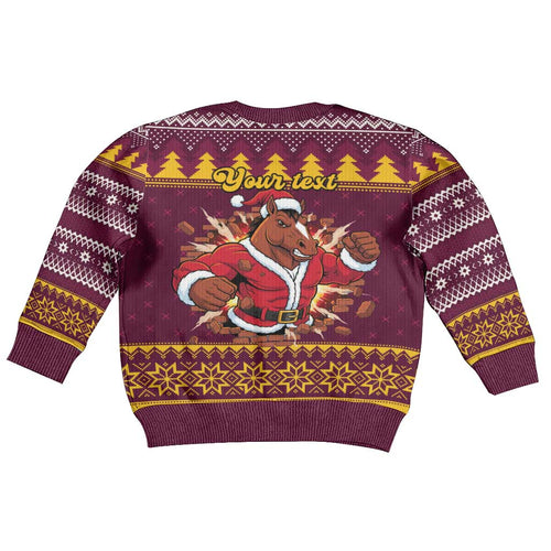 Jingle Broncos Jump Personalized Kid Ugly Christmas Sweater Christmas Rugby League Spirit - Aussie Hoodie