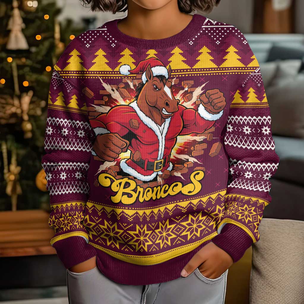 Jingle Broncos Jump Personalized Kid Ugly Christmas Sweater Christmas Rugby League Spirit - Aussie Hoodie