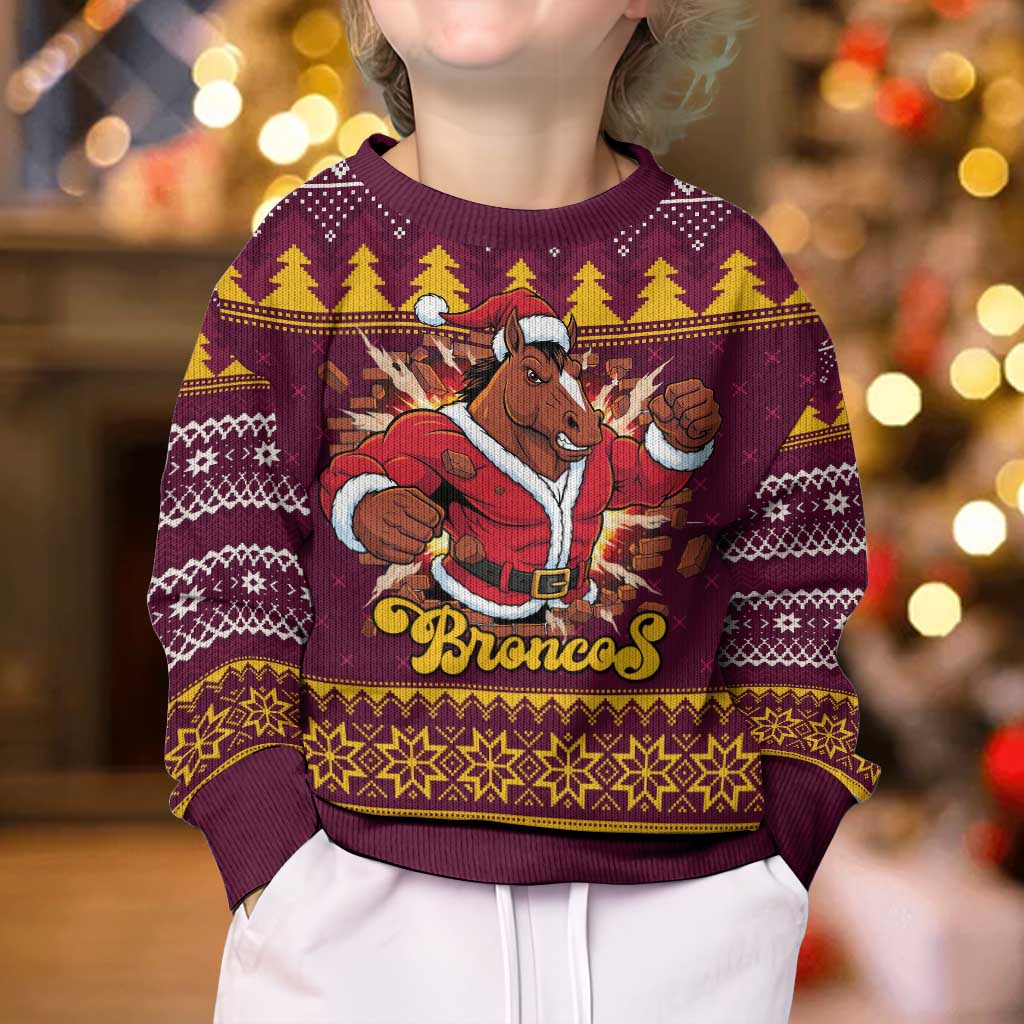 Jingle Broncos Jump Personalized Kid Ugly Christmas Sweater Christmas Rugby League Spirit - Aussie Hoodie