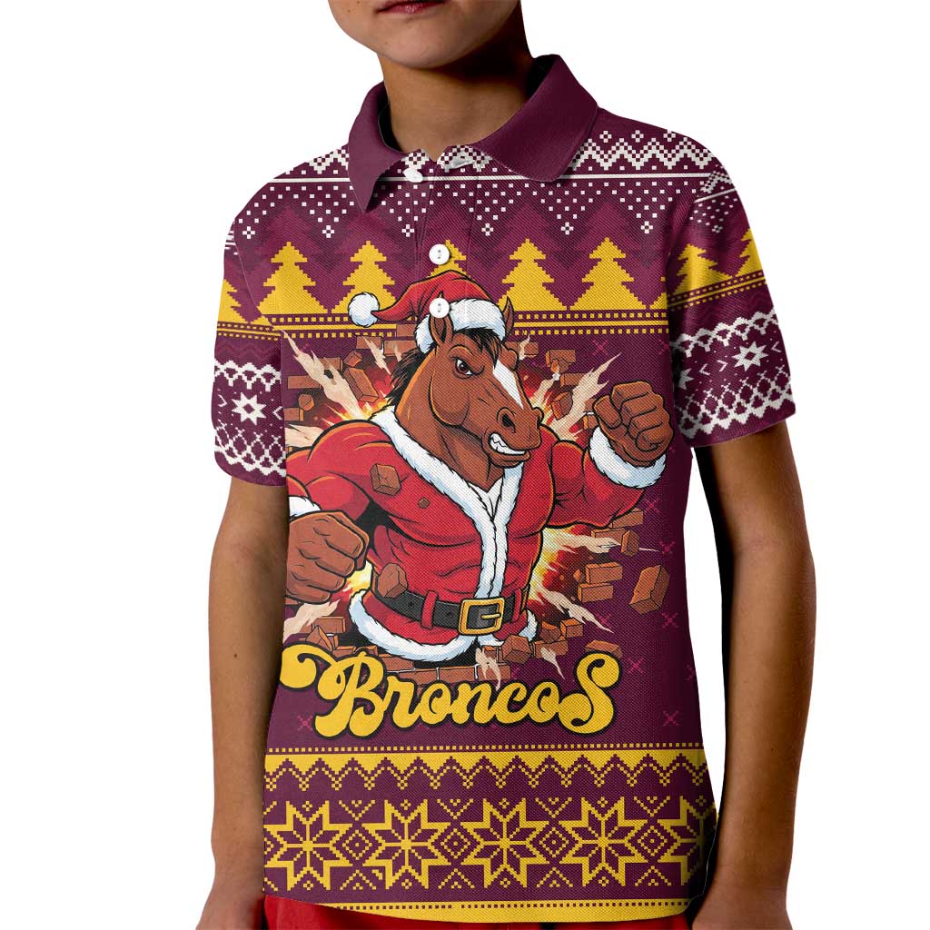 Jingle Broncos Jump Personalized Kid Polo Shirt Christmas Rugby League Spirit - Aussie Hoodie