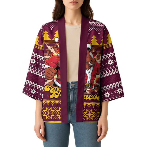 Jingle Broncos Jump Personalized Kimono Christmas Rugby League Spirit - Aussie Hoodie