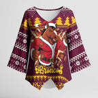 Jingle Broncos Jump Personalized Kimono Sleeve Blouse Christmas Rugby League Spirit - Aussie Hoodie