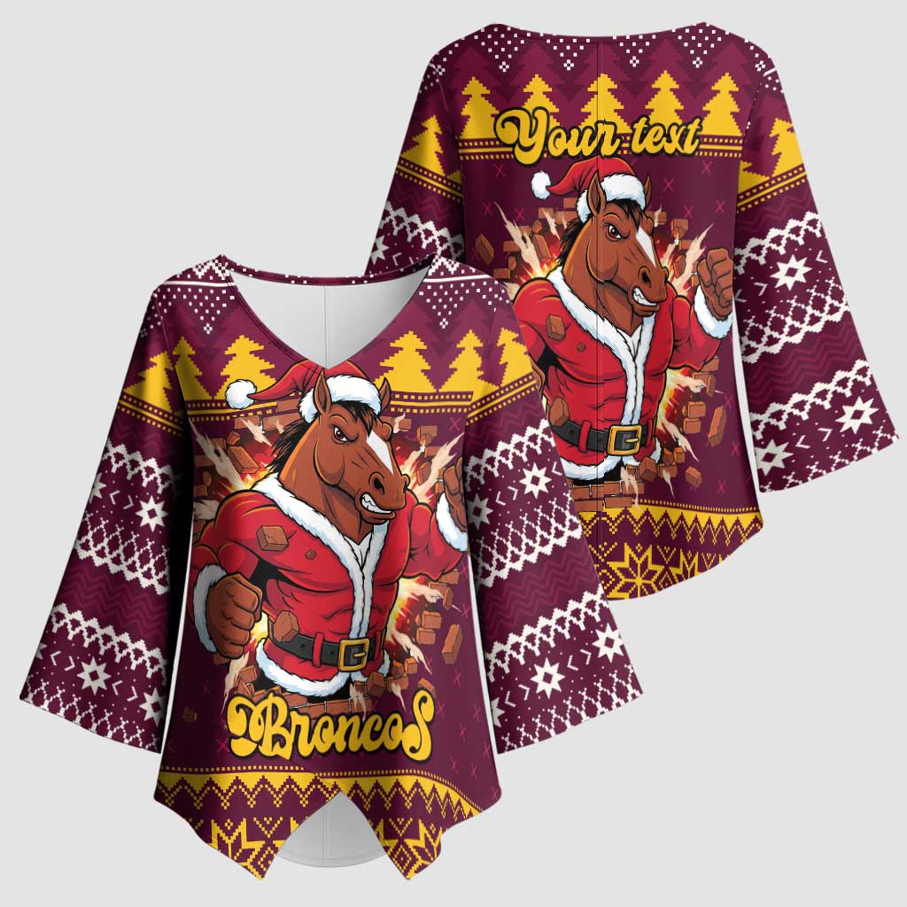 Jingle Broncos Jump Personalized Kimono Sleeve Blouse Christmas Rugby League Spirit - Aussie Hoodie