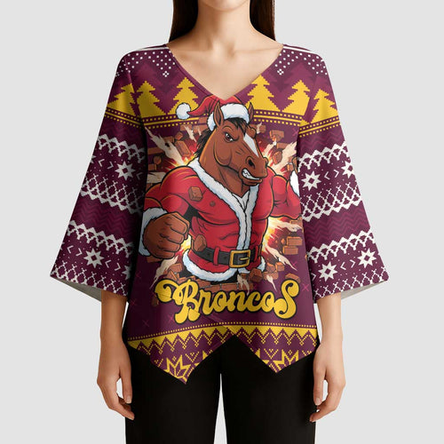 Jingle Broncos Jump Personalized Kimono Sleeve Blouse Christmas Rugby League Spirit - Aussie Hoodie