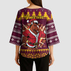 Jingle Broncos Jump Personalized Kimono Sleeve Blouse Christmas Rugby League Spirit - Aussie Hoodie