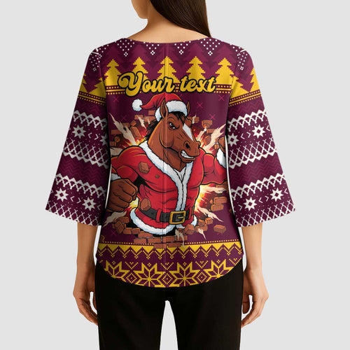Jingle Broncos Jump Personalized Kimono Sleeve Blouse Christmas Rugby League Spirit - Aussie Hoodie