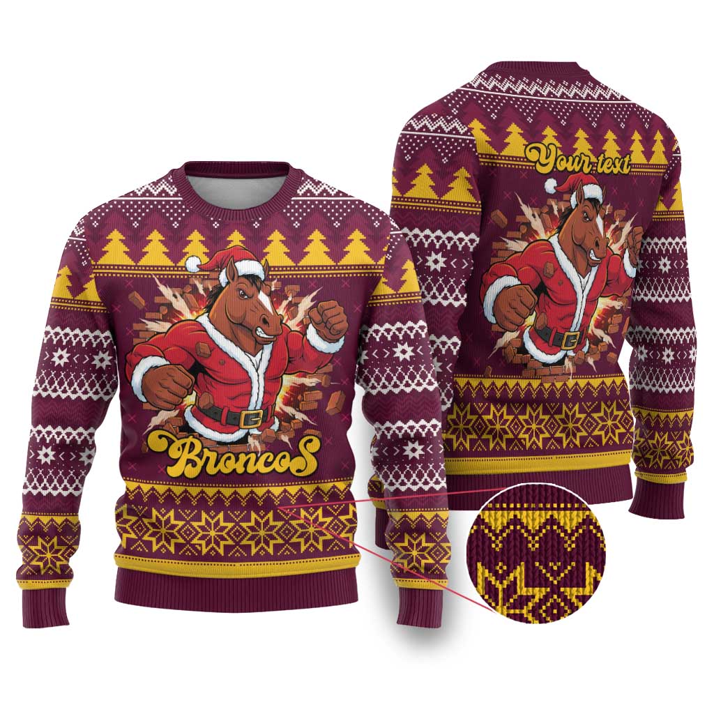 Jingle Broncos Jump Personalized Ugly Christmas Sweater Christmas Rugby League Spirit - Aussie Hoodie