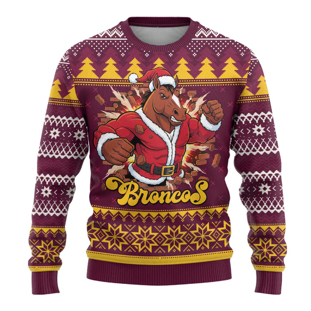 Jingle Broncos Jump Personalized Ugly Christmas Sweater Christmas Rugby League Spirit - Aussie Hoodie