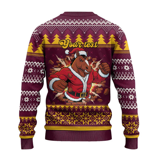Jingle Broncos Jump Personalized Ugly Christmas Sweater Christmas Rugby League Spirit - Aussie Hoodie