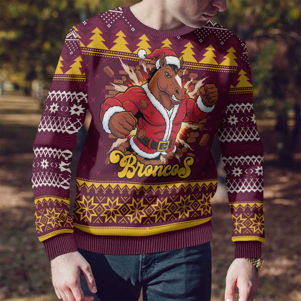Jingle Broncos Jump Personalized Ugly Christmas Sweater Christmas Rugby League Spirit - Aussie Hoodie