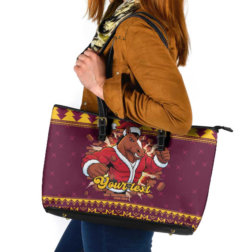 Jingle Broncos Jump Personalized Leather Tote Bag Christmas Rugby League Spirit - Aussie Hoodie