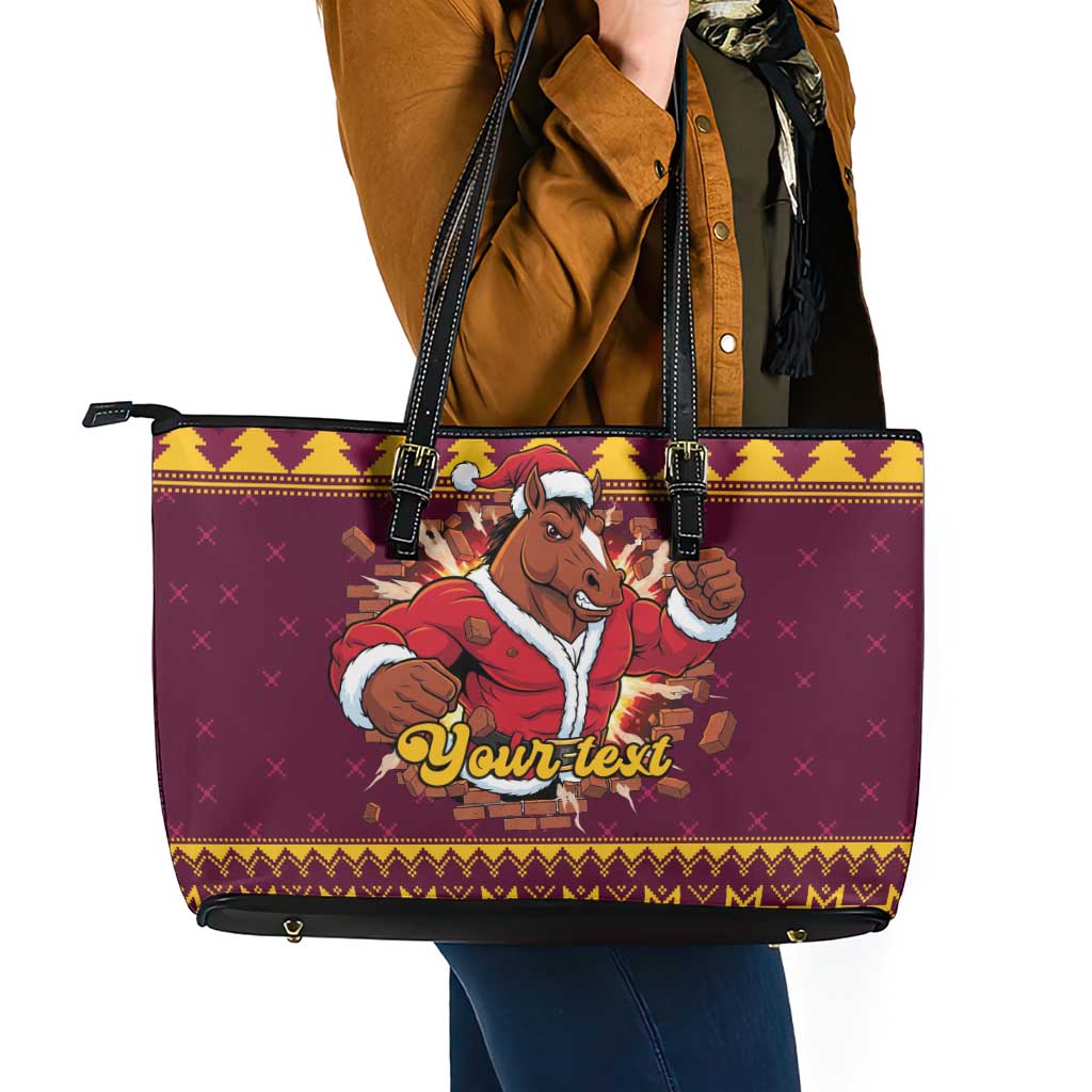 Jingle Broncos Jump Personalized Leather Tote Bag Christmas Rugby League Spirit - Aussie Hoodie