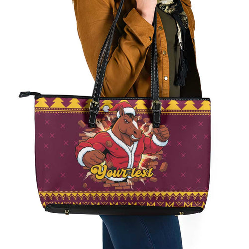 Jingle Broncos Jump Personalized Leather Tote Bag Christmas Rugby League Spirit - Aussie Hoodie
