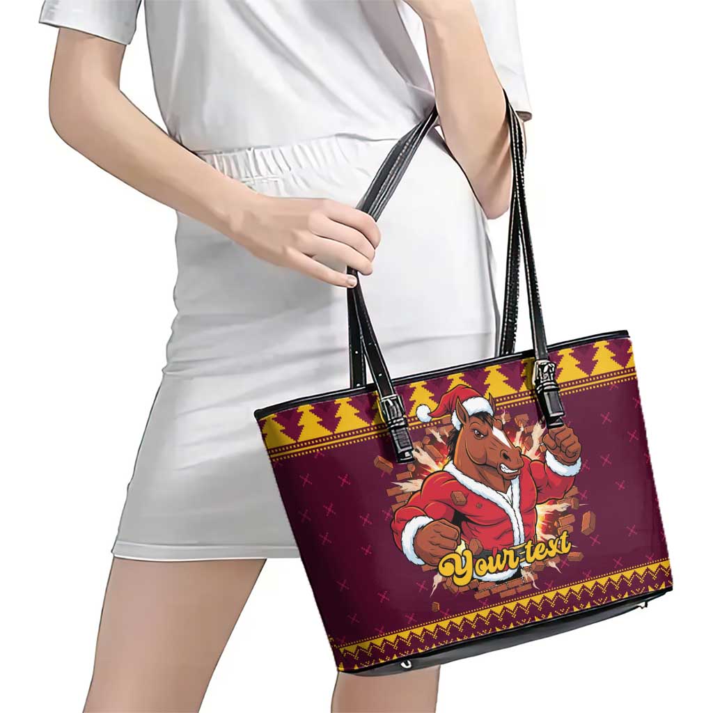 Jingle Broncos Jump Personalized Leather Tote Bag Christmas Rugby League Spirit - Aussie Hoodie