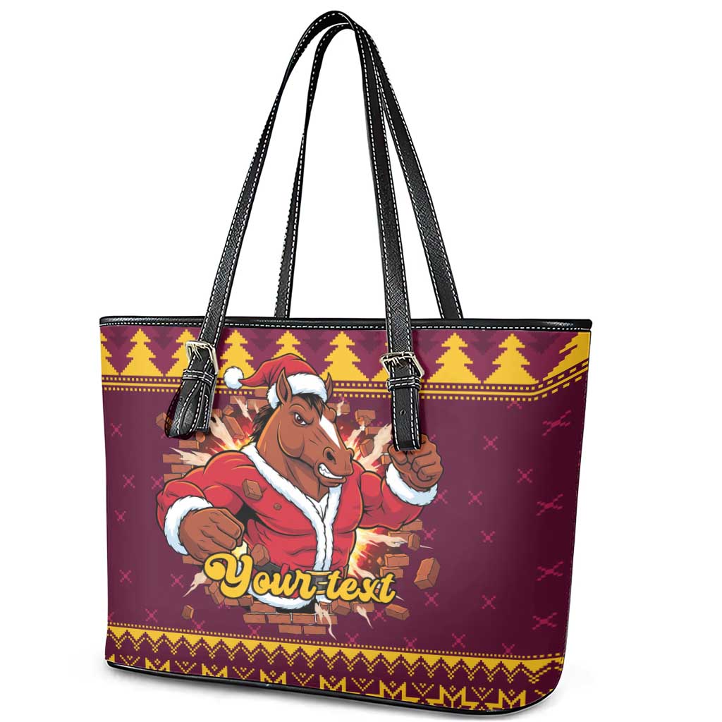 Jingle Broncos Jump Personalized Leather Tote Bag Christmas Rugby League Spirit - Aussie Hoodie