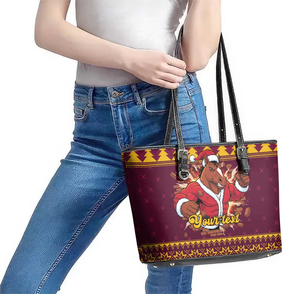Jingle Broncos Jump Personalized Leather Tote Bag Christmas Rugby League Spirit - Aussie Hoodie