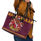 Jingle Broncos Jump Personalized Leather Tote Bag Christmas Rugby League Spirit - Aussie Hoodie