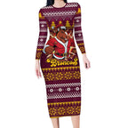 Jingle Broncos Jump Personalized Long Sleeve Bodycon Dress Christmas Rugby League Spirit - Aussie Hoodie