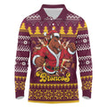 Jingle Broncos Jump Personalized Long Sleeve Polo Shirt Christmas Rugby League Spirit - Aussie Hoodie