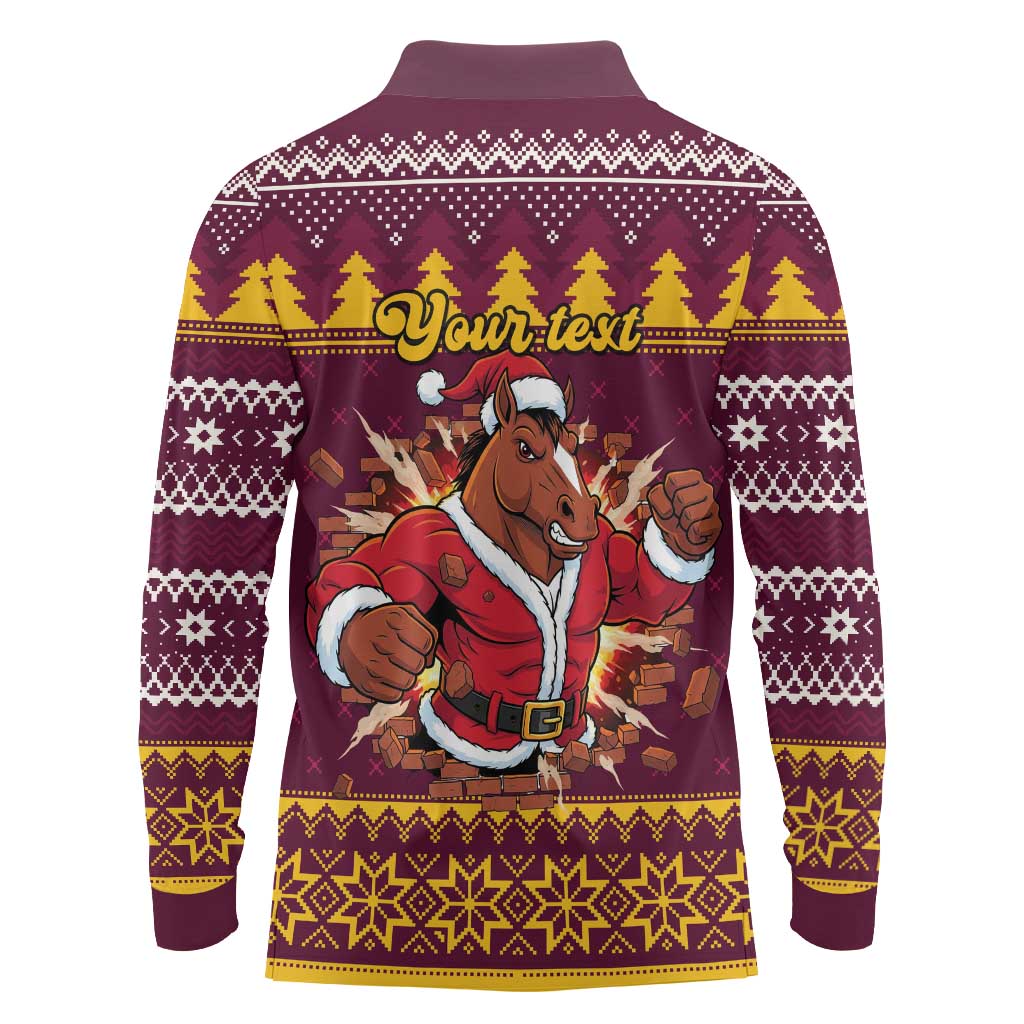 Jingle Broncos Jump Personalized Long Sleeve Polo Shirt Christmas Rugby League Spirit - Aussie Hoodie