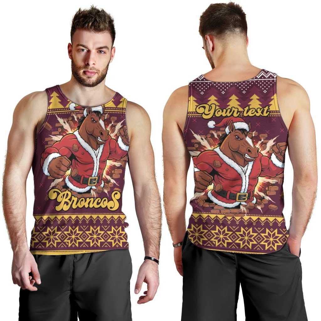 Jingle Broncos Jump Personalized Men Tank Top Christmas Rugby League Spirit - Aussie Hoodie