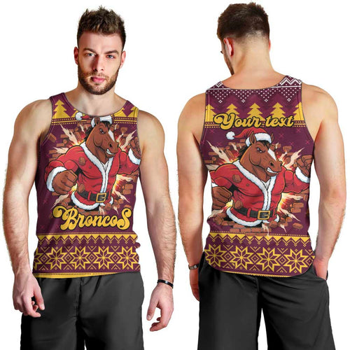 Jingle Broncos Jump Personalized Men Tank Top Christmas Rugby League Spirit - Aussie Hoodie