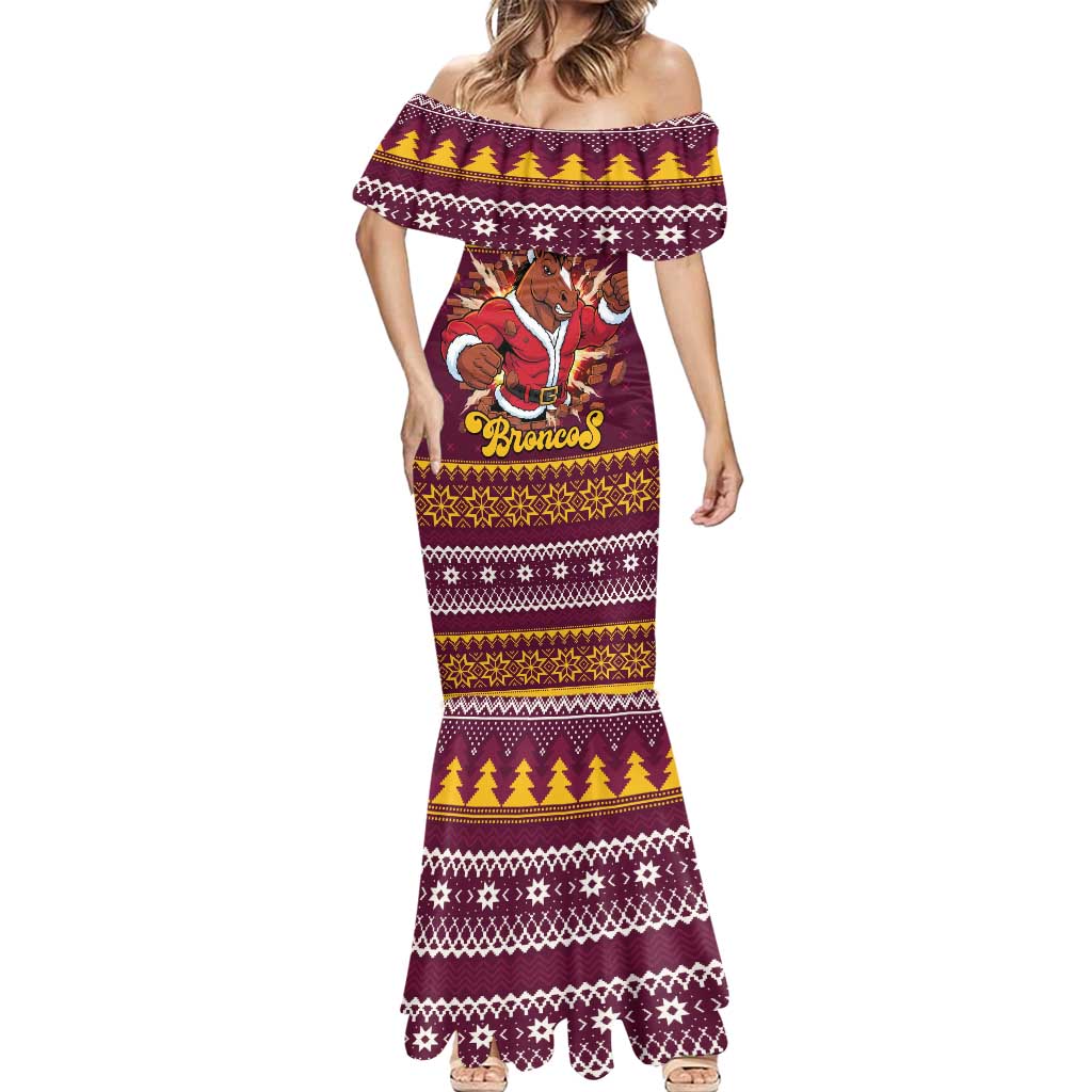 Jingle Broncos Jump Personalized Mermaid Dress Christmas Rugby League Spirit - Aussie Hoodie