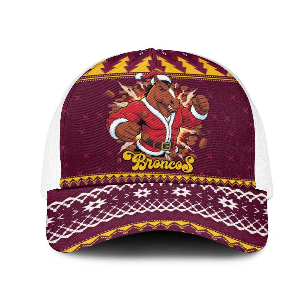 Jingle Broncos Jump Mesh Trucker Cap Christmas Rugby League Spirit - Aussie Hoodie