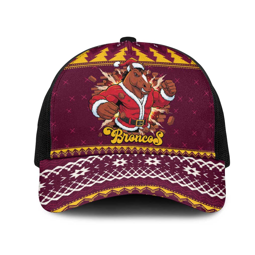 Jingle Broncos Jump Mesh Trucker Cap Christmas Rugby League Spirit - Aussie Hoodie