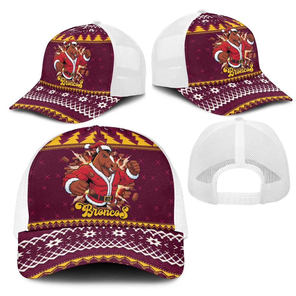 Jingle Broncos Jump Mesh Trucker Cap Christmas Rugby League Spirit - Aussie Hoodie