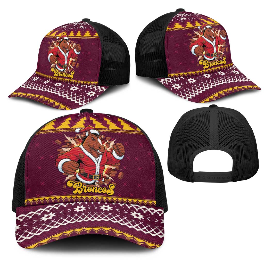 Jingle Broncos Jump Mesh Trucker Cap Christmas Rugby League Spirit - Aussie Hoodie