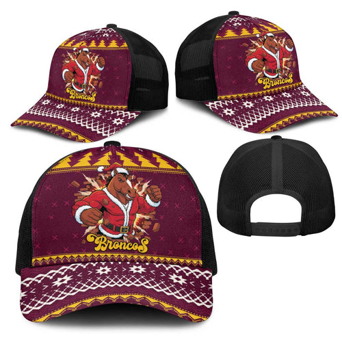 Jingle Broncos Jump Mesh Trucker Cap Christmas Rugby League Spirit - Aussie Hoodie