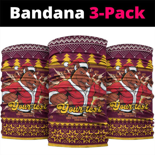 Jingle Broncos Jump Personalized Neck Gaiter Christmas Rugby League Spirit - Aussie Hoodie