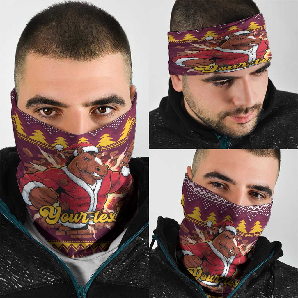 Jingle Broncos Jump Personalized Neck Gaiter Christmas Rugby League Spirit - Aussie Hoodie
