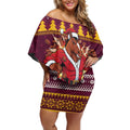 Jingle Broncos Jump Personalized Off Shoulder Short Dress Christmas Rugby League Spirit - Aussie Hoodie