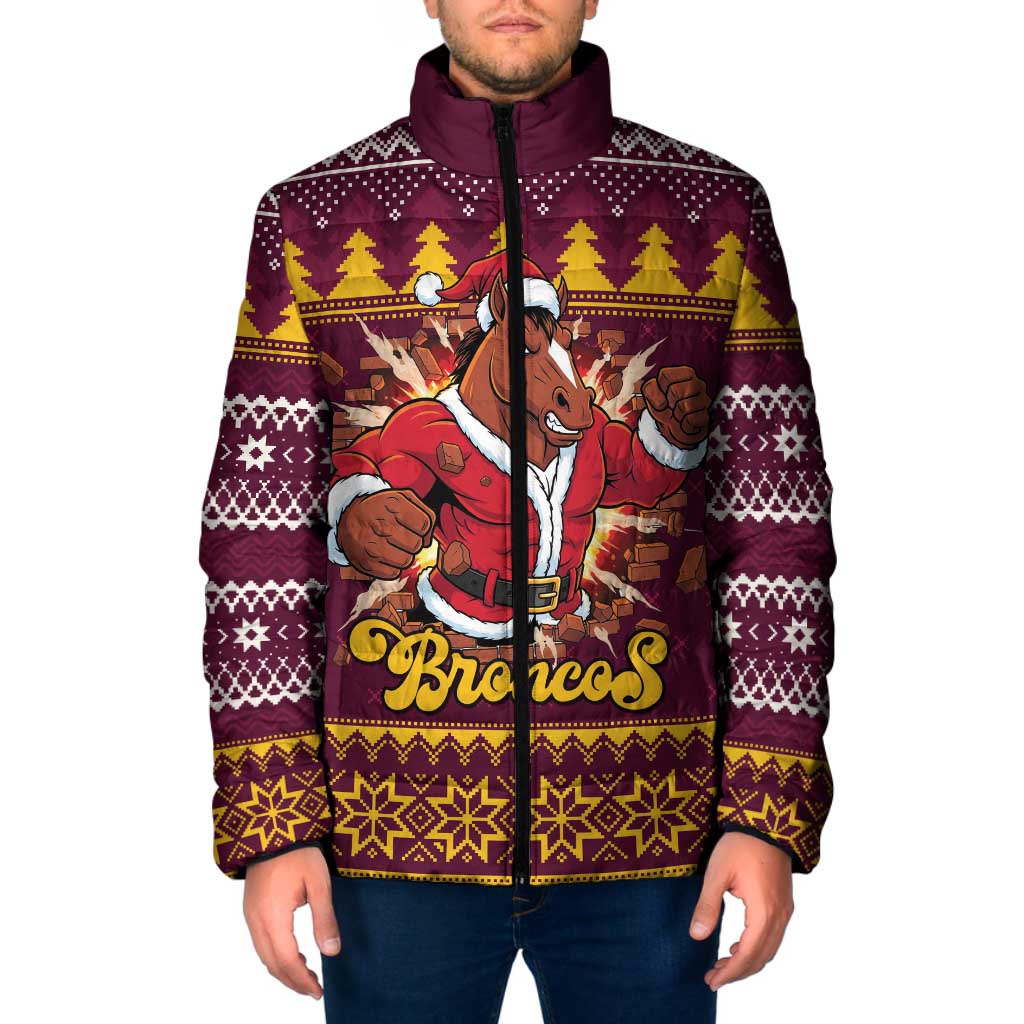 Jingle Broncos Jump Personalized Padded Jacket Christmas Rugby League Spirit - Aussie Hoodie