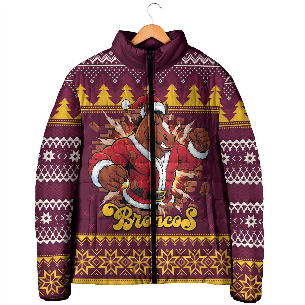 Jingle Broncos Jump Personalized Padded Jacket Christmas Rugby League Spirit - Aussie Hoodie
