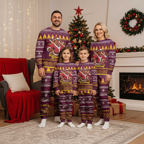 Jingle Broncos Jump Personalized Christmas Pajama Set Christmas Rugby League Spirit - Aussie Hoodie