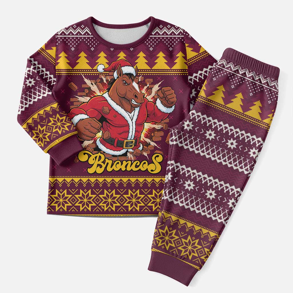 Jingle Broncos Jump Personalized Christmas Pajama Set Christmas Rugby League Spirit - Aussie Hoodie