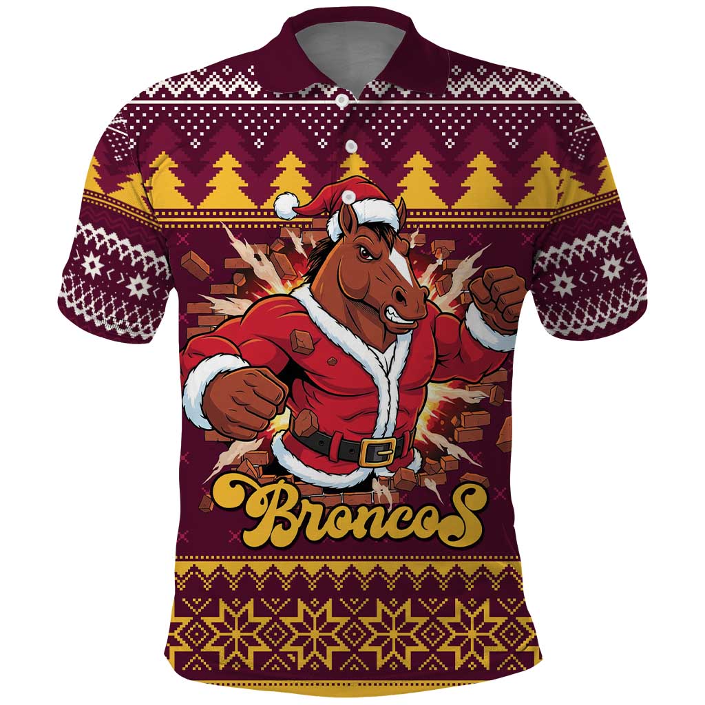 Jingle Broncos Jump Personalized Polo Shirt Christmas Rugby League Spirit - Aussie Hoodie
