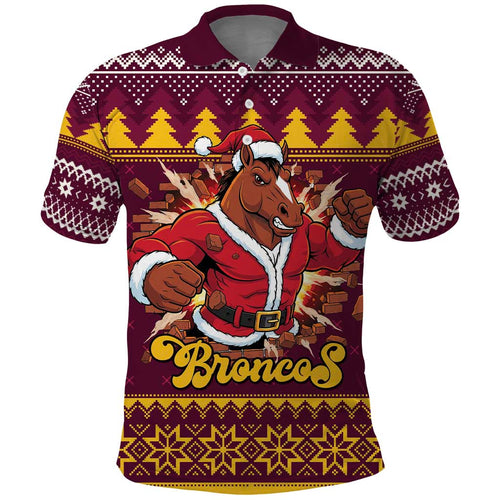 Jingle Broncos Jump Personalized Polo Shirt Christmas Rugby League Spirit - Aussie Hoodie