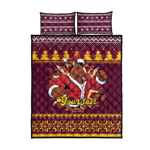 Jingle Broncos Jump Personalized Quilt Bed Set Christmas Rugby League Spirit - Aussie Hoodie