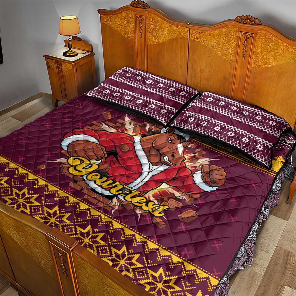 Jingle Broncos Jump Personalized Quilt Bed Set Christmas Rugby League Spirit - Aussie Hoodie