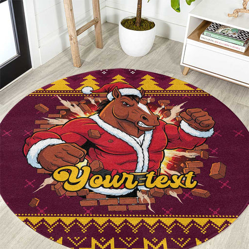 Jingle Broncos Jump Personalized Round Carpet Christmas Rugby League Spirit - Aussie Hoodie