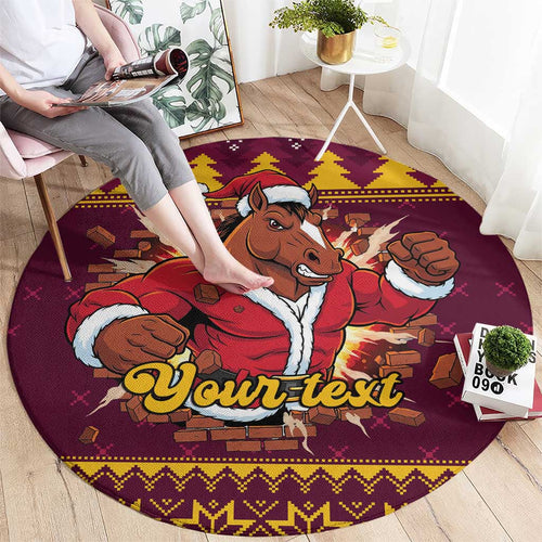 Jingle Broncos Jump Personalized Round Carpet Christmas Rugby League Spirit - Aussie Hoodie