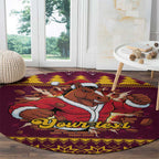 Jingle Broncos Jump Personalized Round Carpet Christmas Rugby League Spirit - Aussie Hoodie