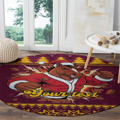 Jingle Broncos Jump Personalized Round Carpet Christmas Rugby League Spirit - Aussie Hoodie