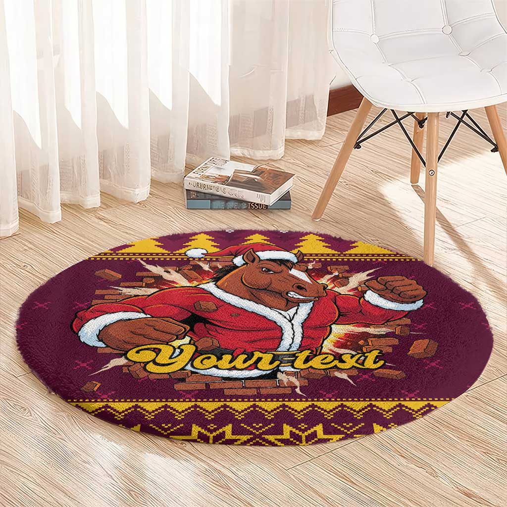 Jingle Broncos Jump Personalized Round Carpet Christmas Rugby League Spirit - Aussie Hoodie
